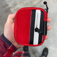 Gray Topo and Red Zipper Mighty Pouch Classic w/ Red Loop
