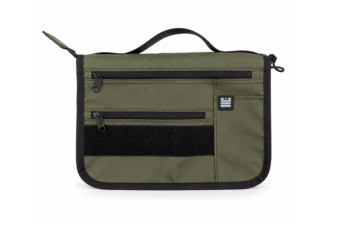Almighty Pouch XL – Tactical Bible Cover for Men (Camo EDC Organizer with Velcro Patch Panel, Made in USA)