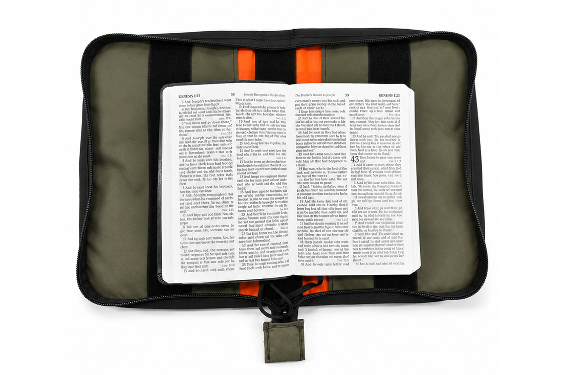 Almighty Pouch XL – Tactical Bible Cover for Men (Camo EDC Organizer with Velcro Patch Panel, Made in USA)